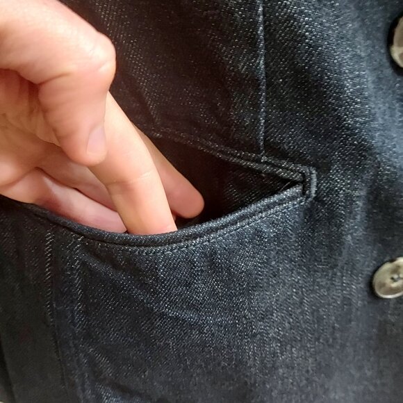 The Row Dark Wash Blue Denim Double Breasted Jean Denim Jacket - Picture 6 of 8